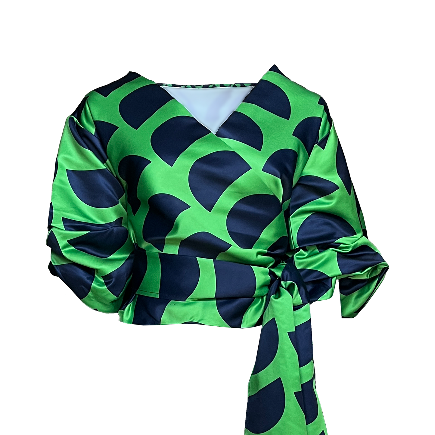 Printed Wrap Blouse