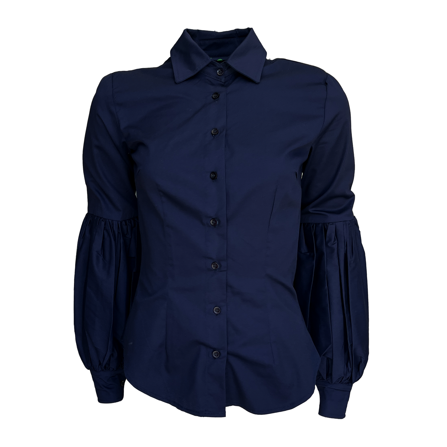 Navy Bell-Sleeve Shirt