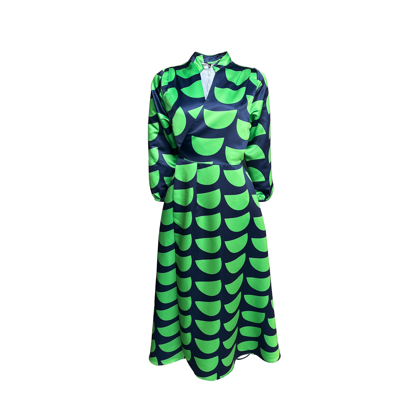Printed Wrap Dress - Long Sleeve