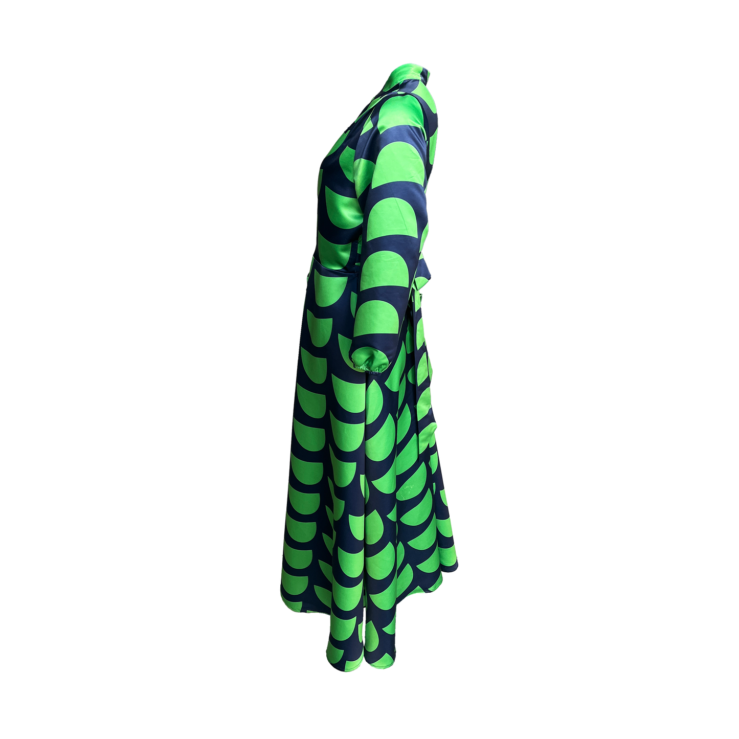 Printed Wrap Dress - Long Sleeve