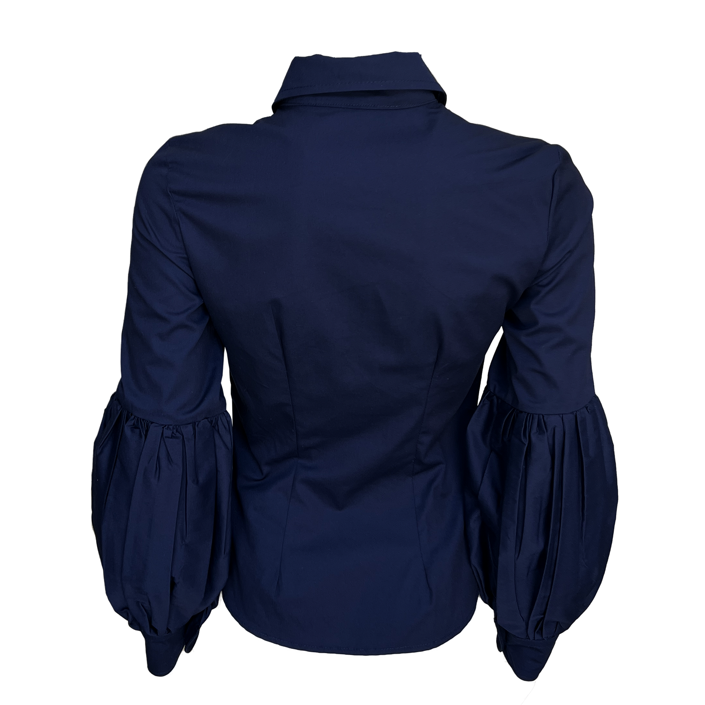 Navy Bell-Sleeve Shirt