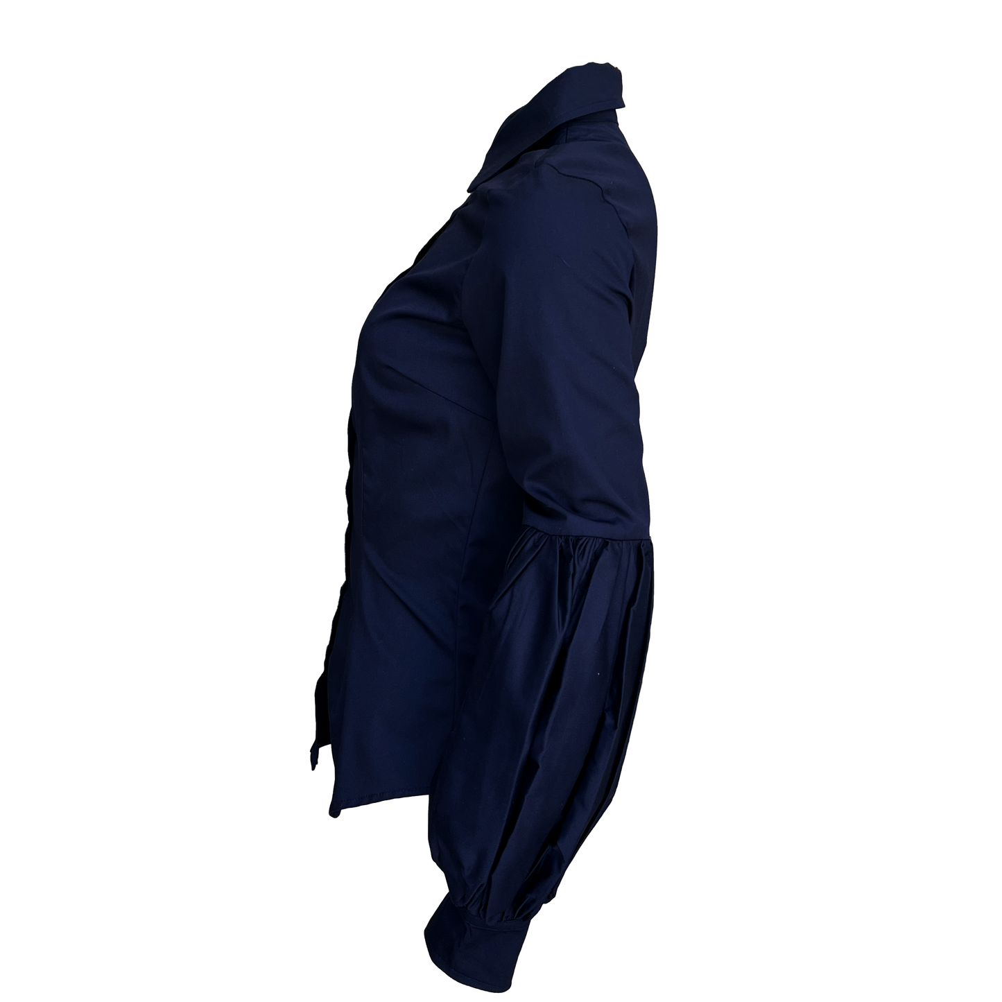Navy Bell-Sleeve Shirt