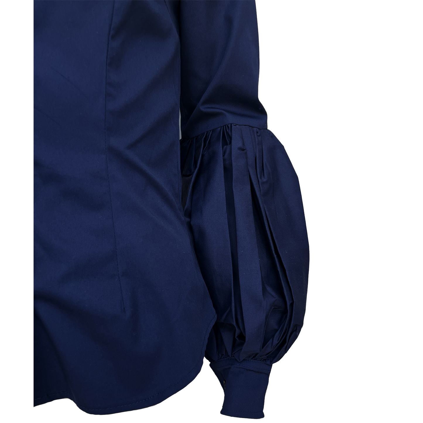 Navy Bell-Sleeve Shirt