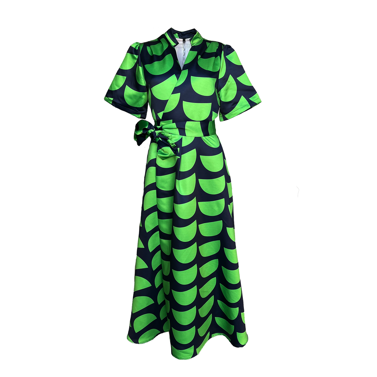 Printed Wrap Dress - Short Sleeve